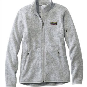 LL Bean Sweater Fleece Full-Zip Jacket Grey XL